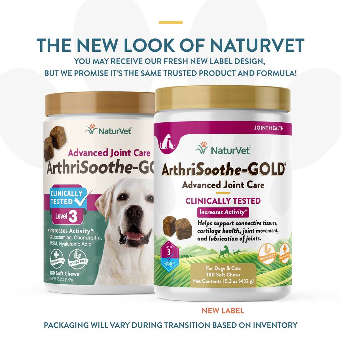 NaturVet Clinically Tested ArthriSoothe Gold Level 3 Joint Care Soft Chew, 180 Count