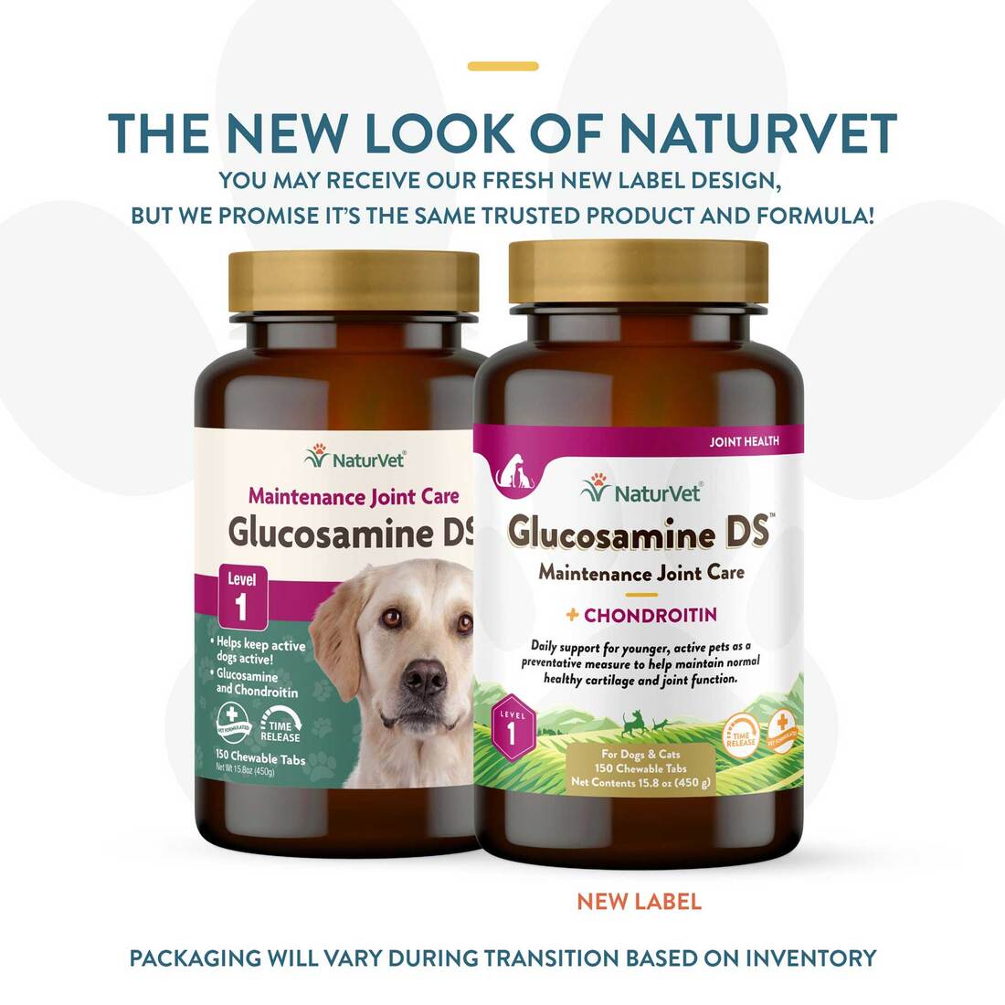 NaturVet Glucosamine DS Level 1 Maintenance Joint Care Time Release, Chewable Dog Tablets, 150 count