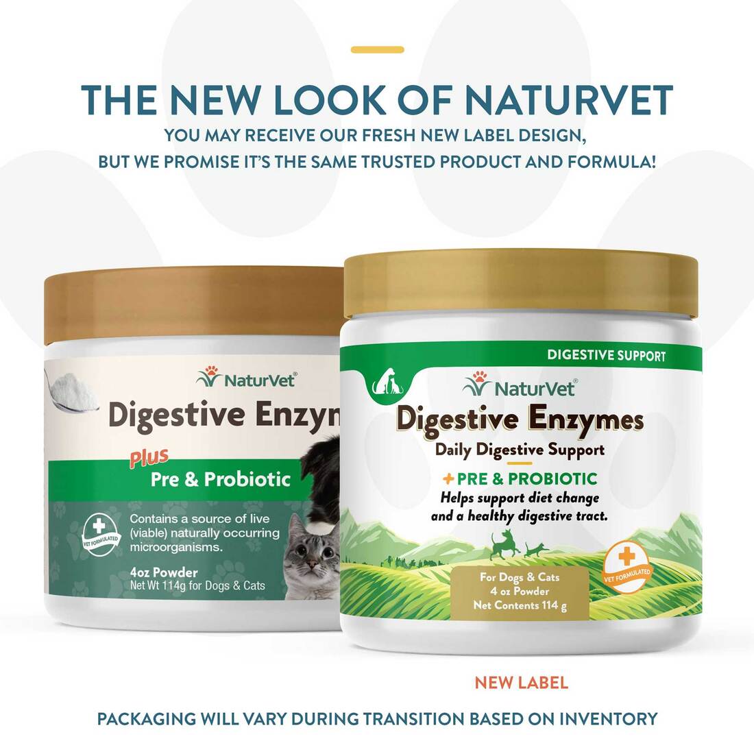 NaturVet Digestive Enzymes Plus Probiotics Powder, 4 Ounces