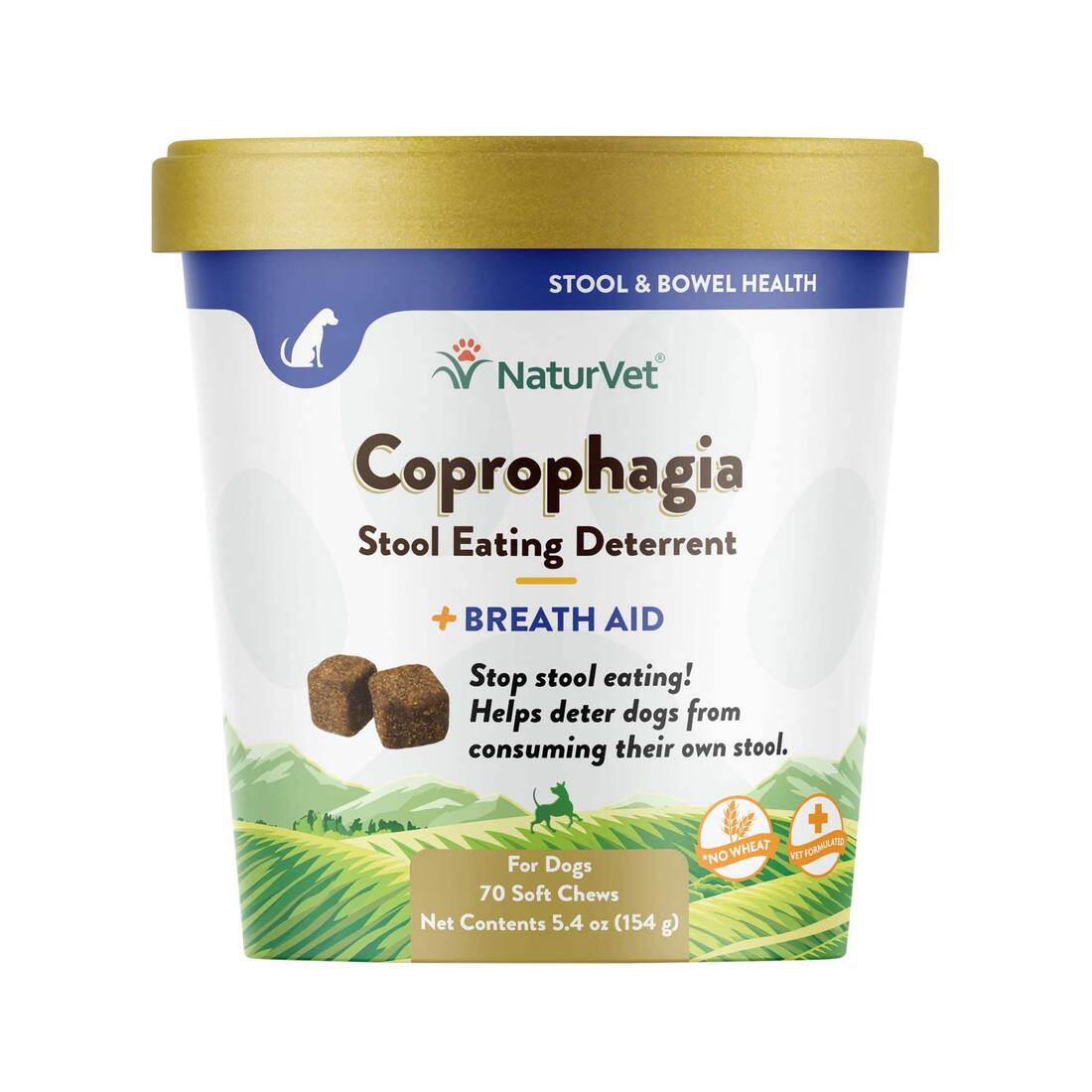 NaturVet Coprophagia Stool Eating Deterrent Plus Breath Aid Dog Soft Chews, 70 Count