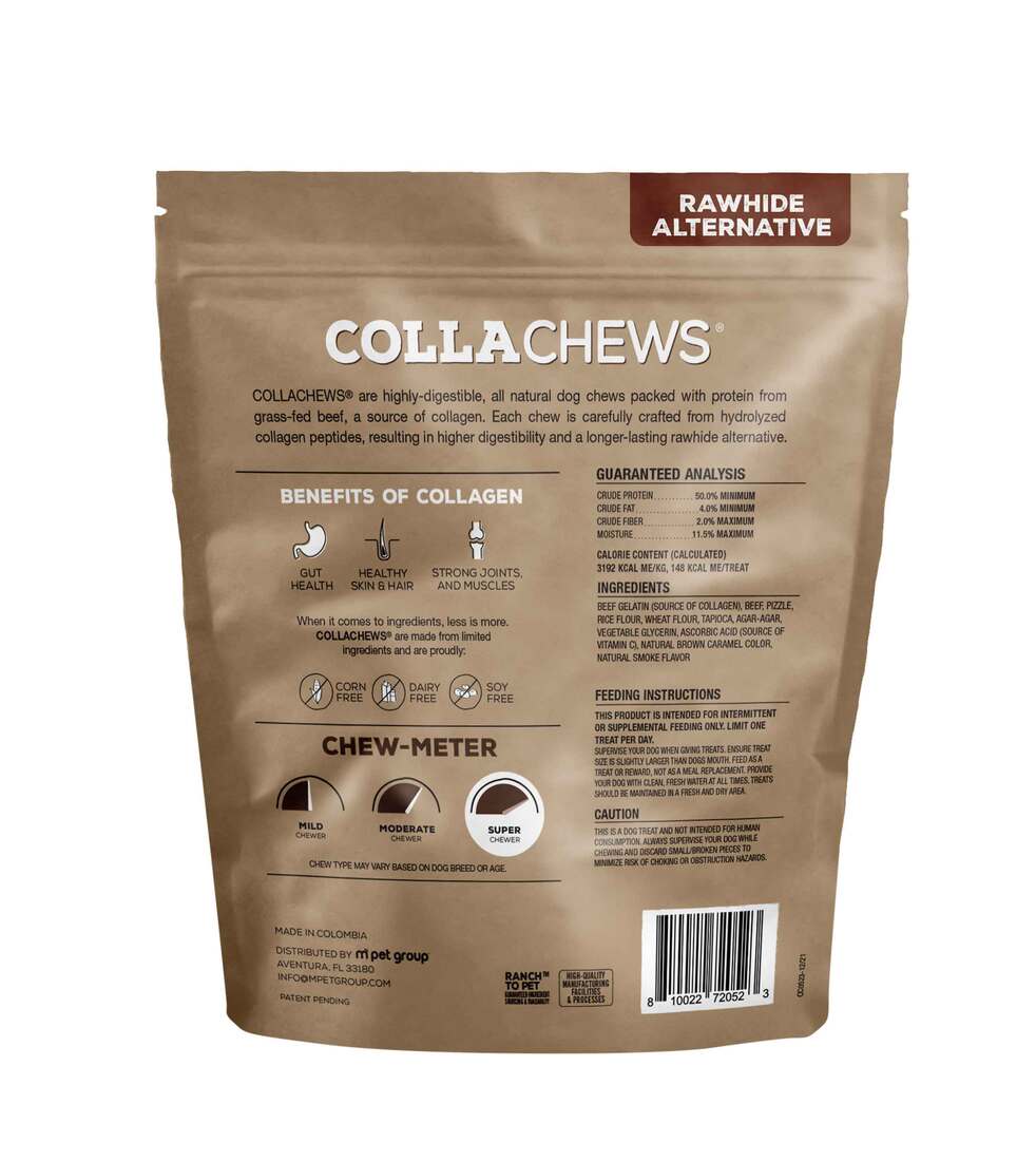 Collachew Collagen Roll Dog Treat, Bully , 6 Inches, 10 Pack