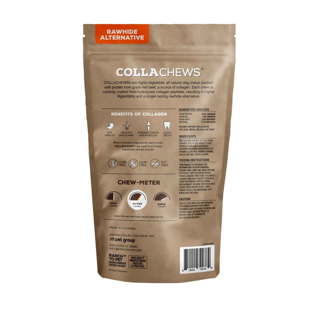 Collachew Collagen Roll Dog Treat, Chicken, 9 Inches, 3 Pack