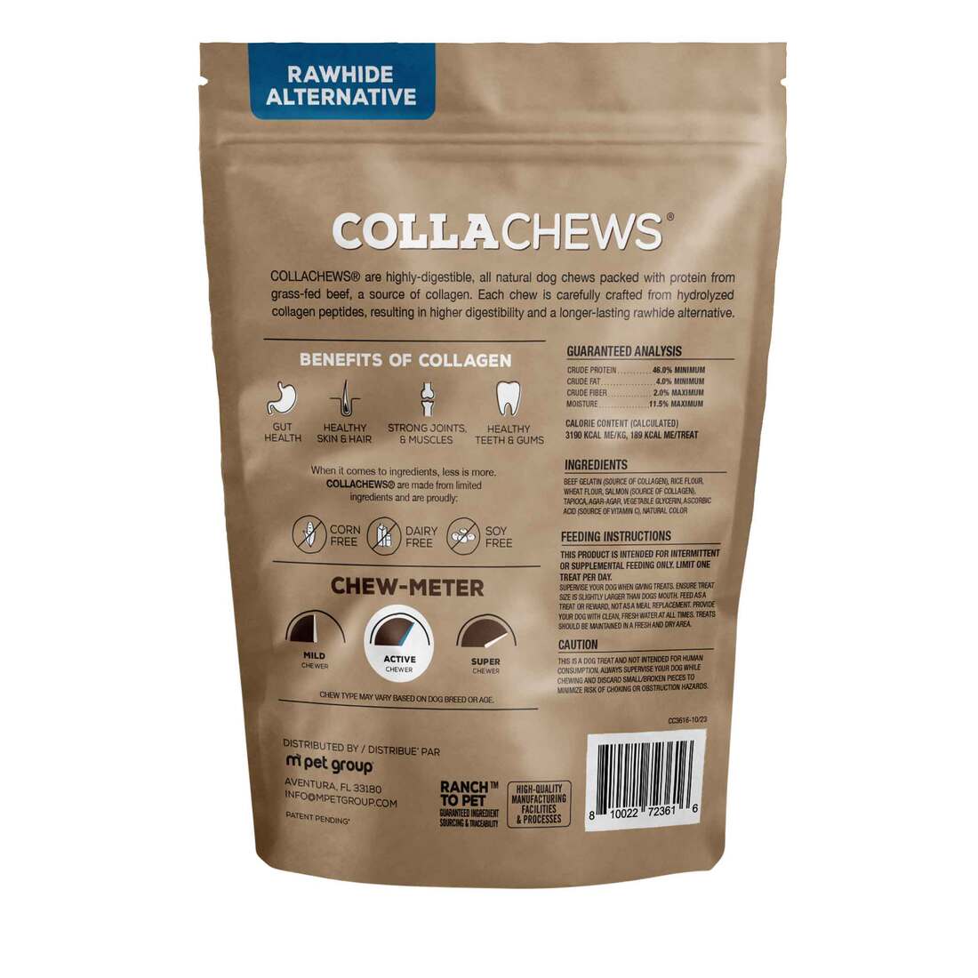 Collachew Collagen Roll Dog Treat, Fish, 6 Inches, 4 Count