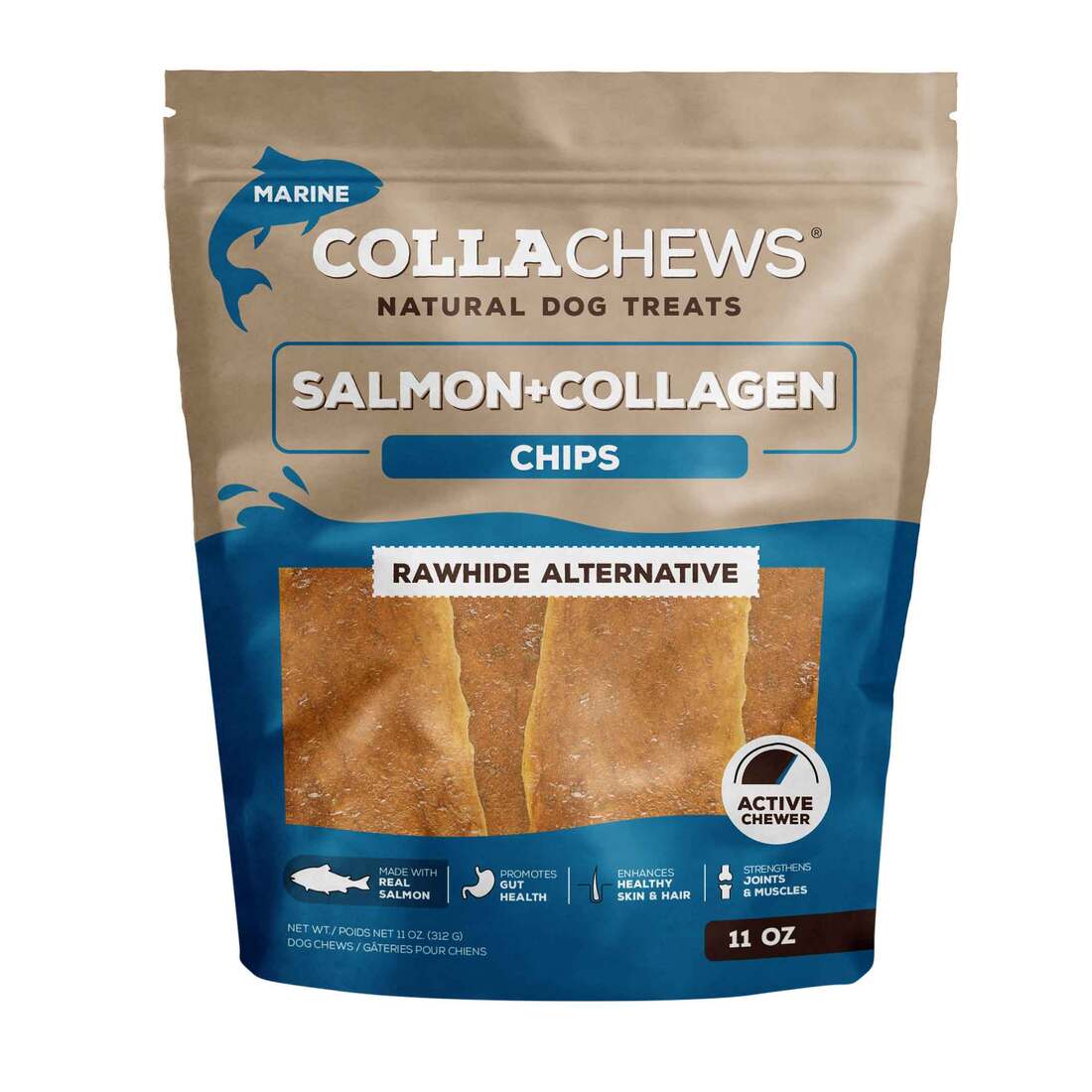 Collachew Collagen Chips Dog Treat, Fish, 11 Ounces