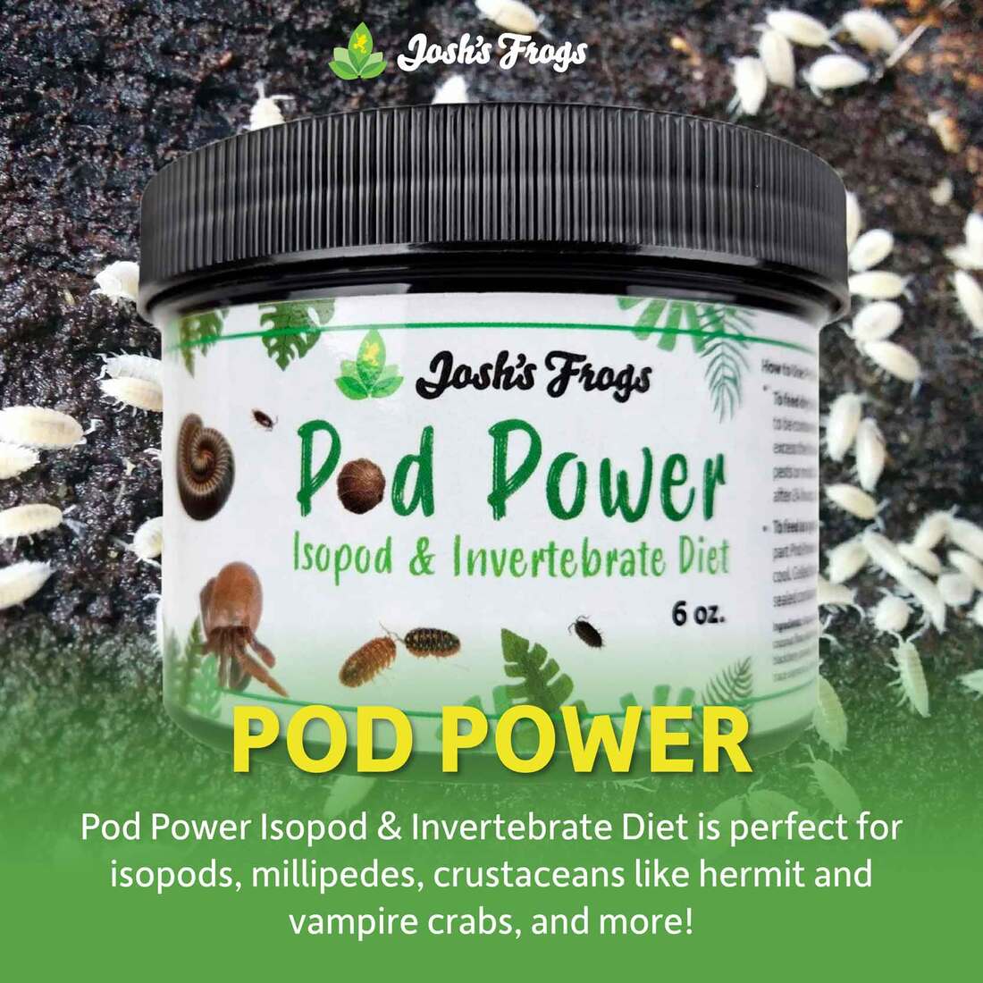 Joshs Frogs Pod Power Isopod/Invertebrate Diet, 6 Ounces