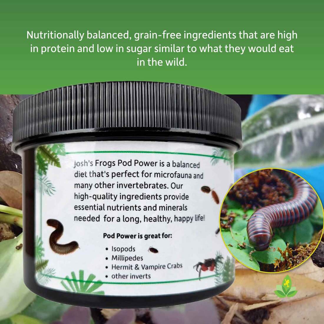 Joshs Frogs Pod Power Isopod/Invertebrate Diet, 6 Ounces