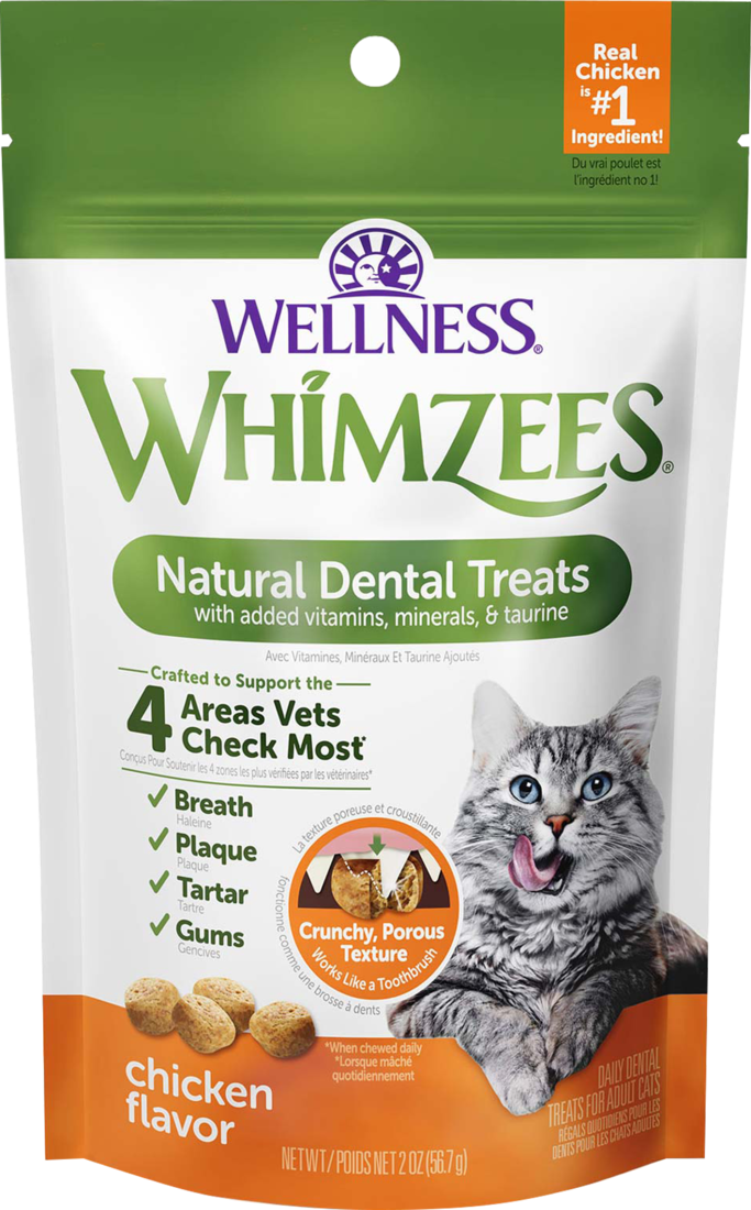 Wellness WHIMZEES Natural Cat Dental Treats, Chicken Flavor, 2
