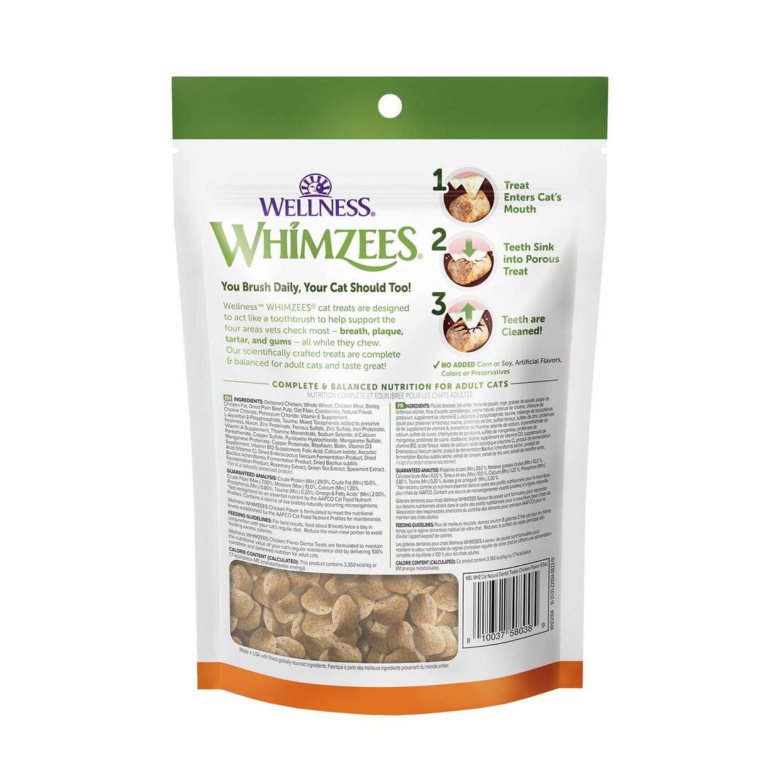 Wellness WHIMZEES Natural Cat Dental Treats, Chicken Flavor, 4.5