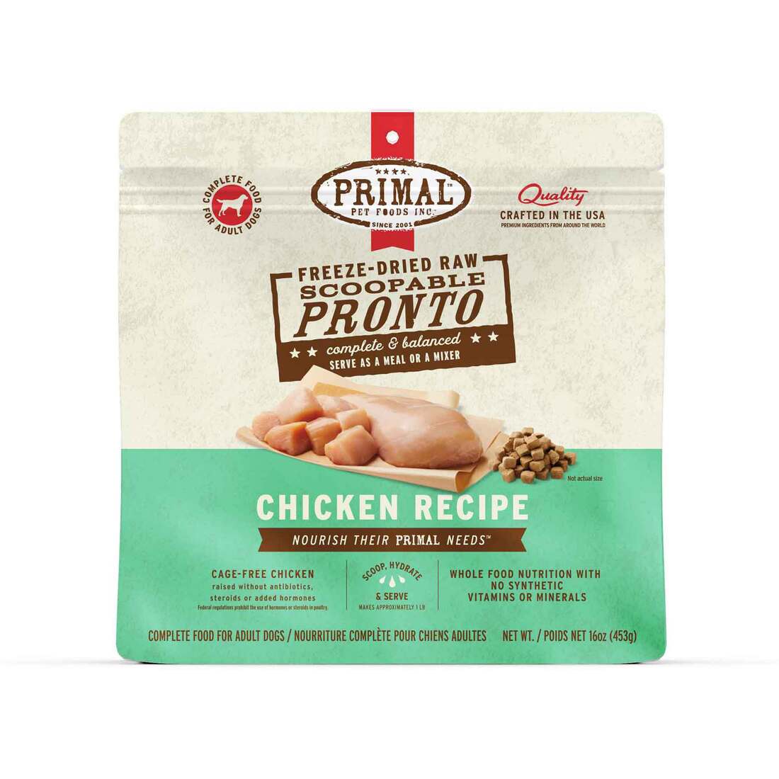 Primal Pet Foods Canine Chicken Freeze-Dried Raw Pronto, 16 Ounces
