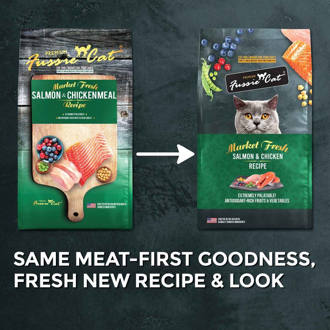 Fussie Cat Market Fresh Dry Cat Food, Salmon and Chicken, 10 Pounds
