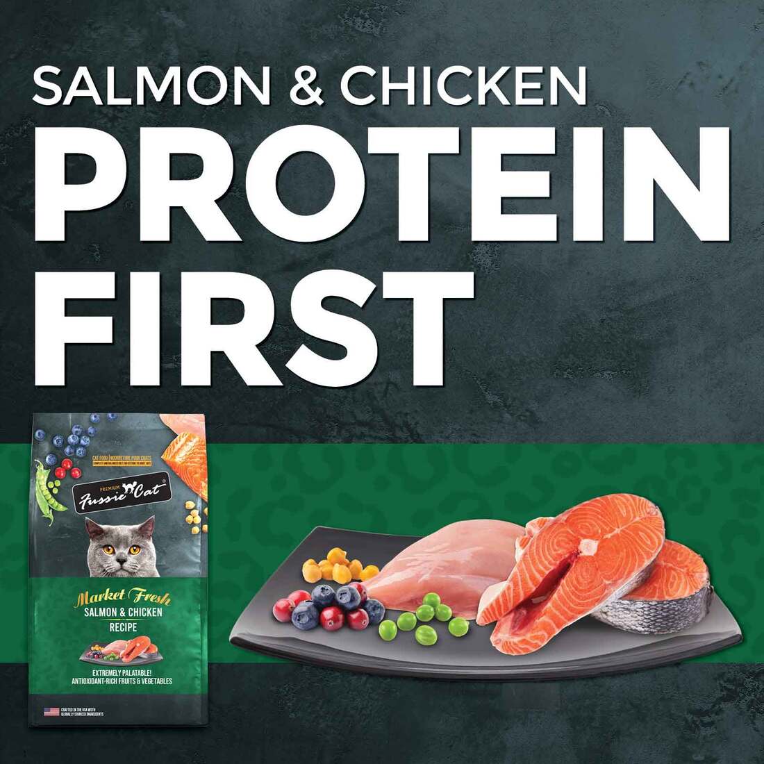 Fussie Cat Market Fresh Dry Cat Food, Salmon and Chicken, 10 Pounds