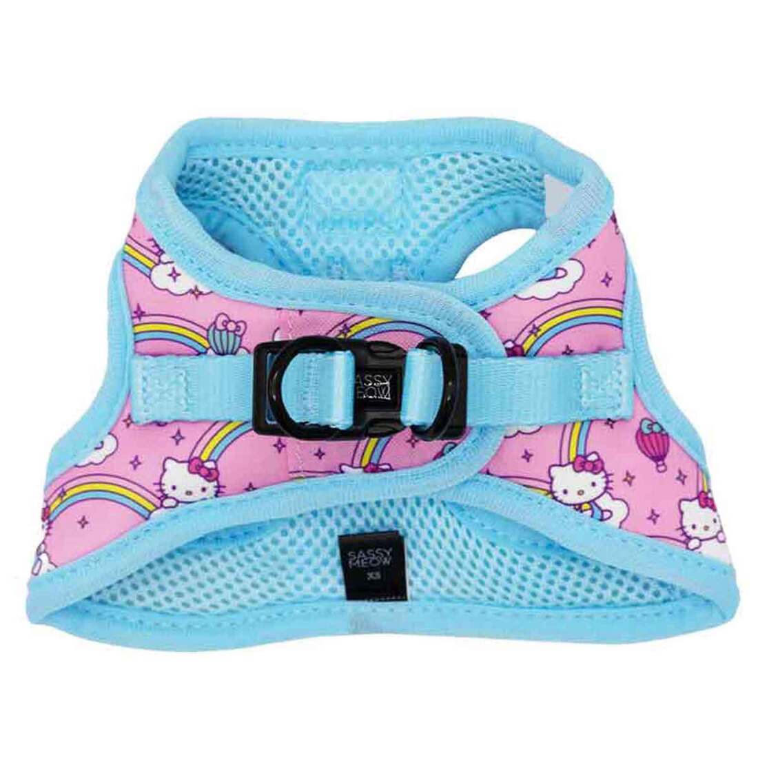 Sassy Meow Cat Harness, Hello Kitty Rainbows, Medium | Pet