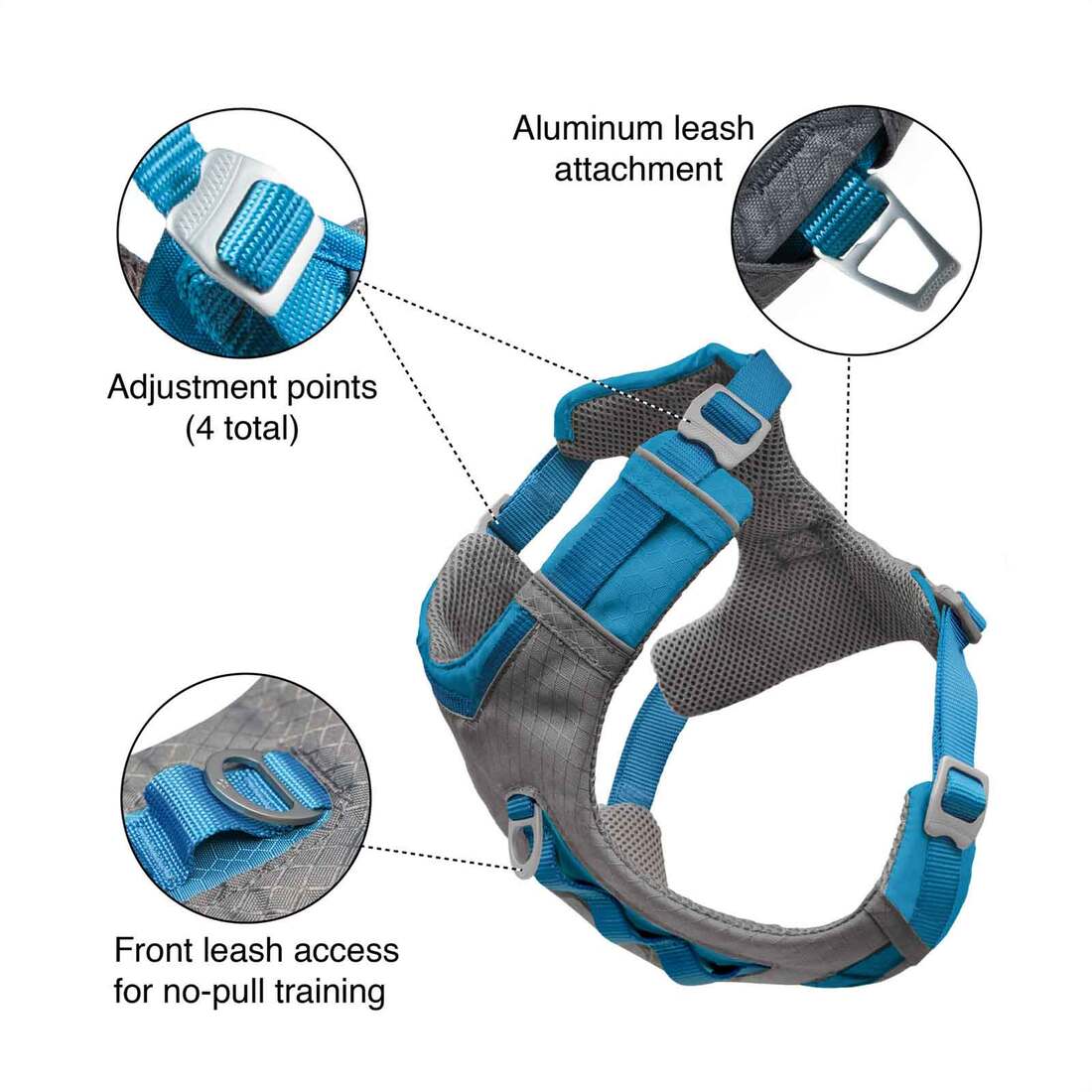 Kurgo Journey Air Harness, Black/Grey, Large