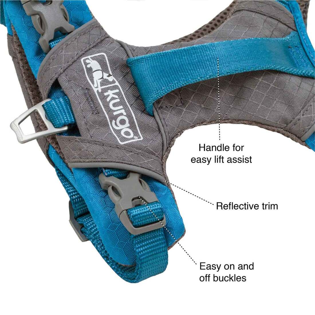 Kurgo Journey Air Harness, Black/Grey, Large