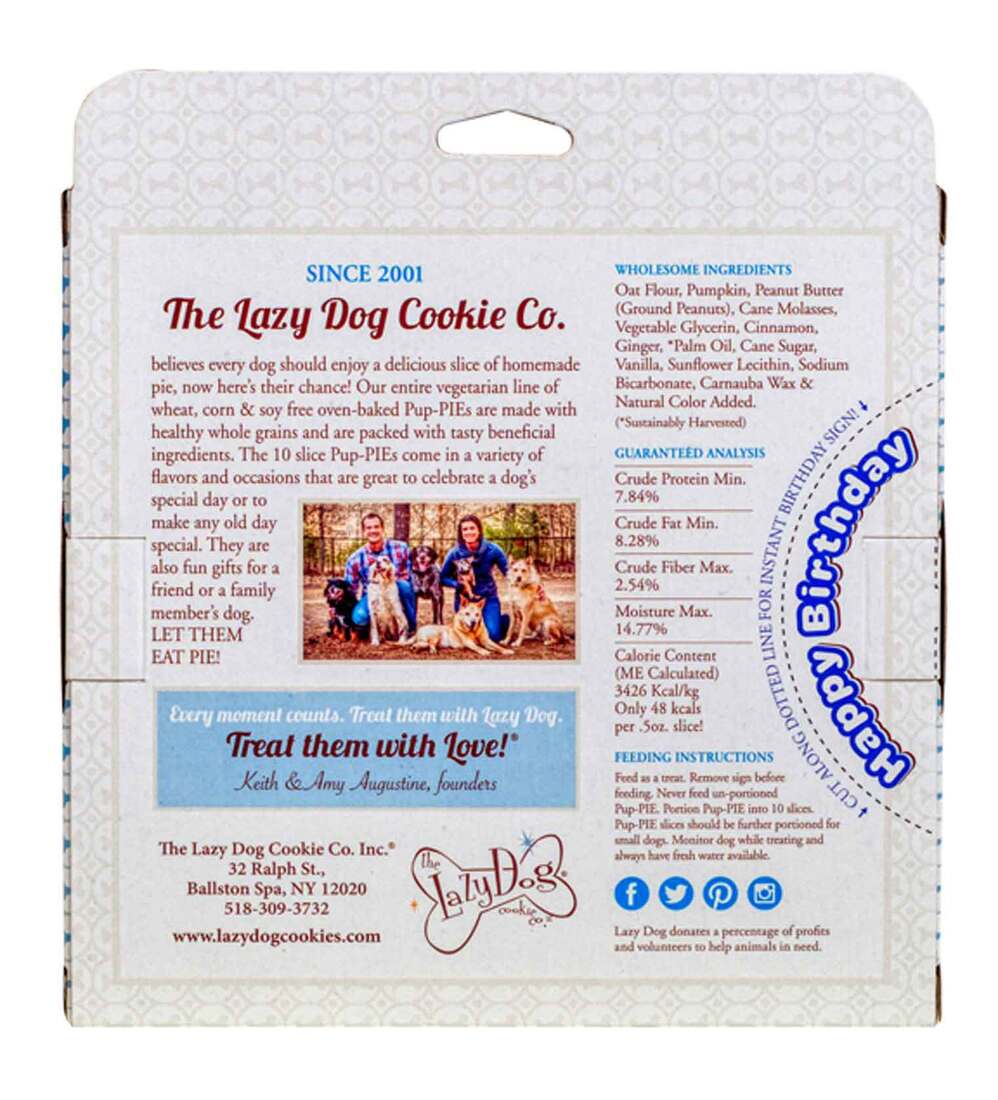 Lazy Dog Treat Pup Pie Bday Charming Boy, 5 Ounces