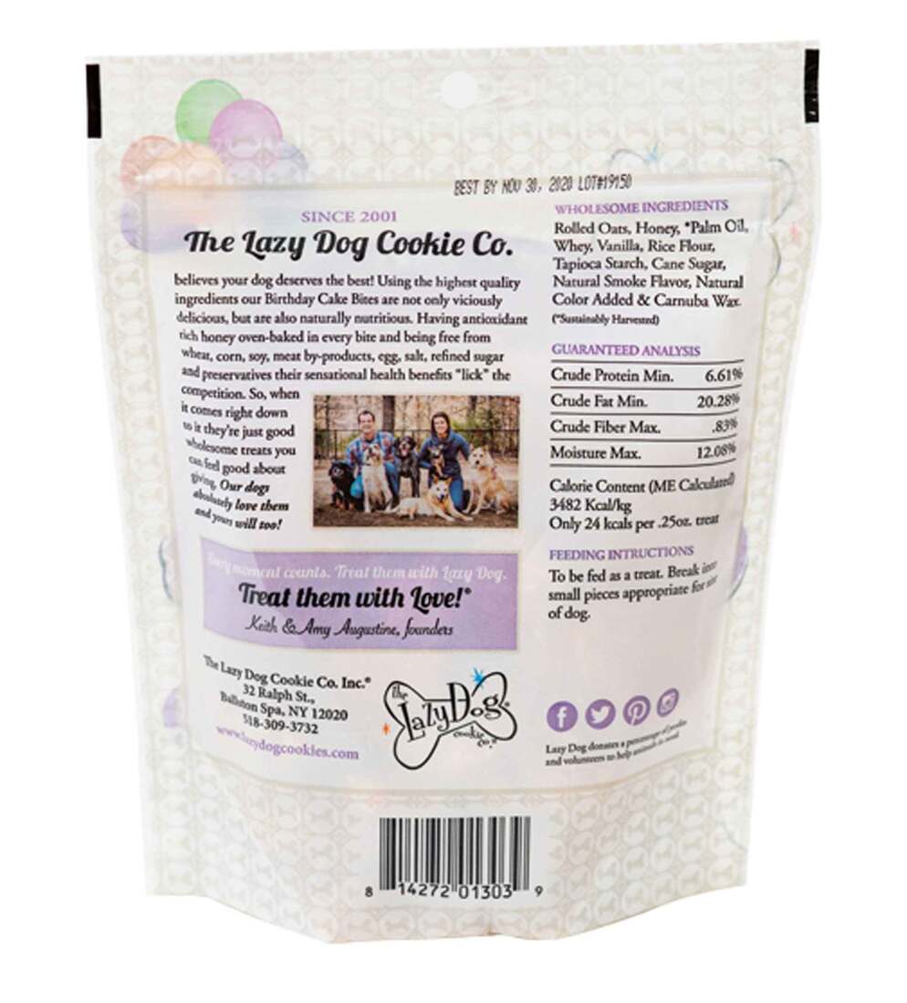 Lazy Dog Treat Bday Cake Bites, 5 Ounces