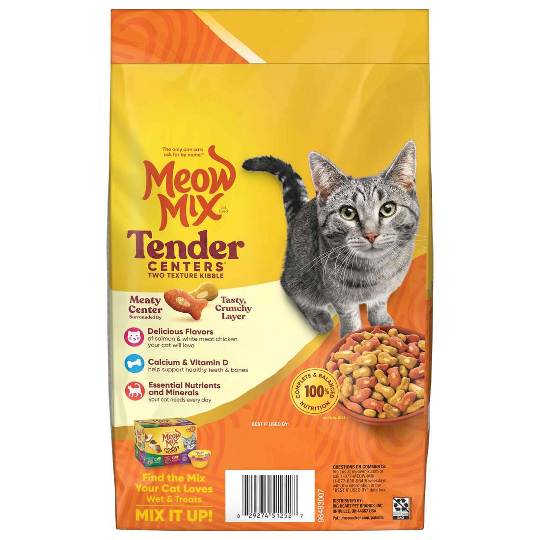 Meow Mix Tender Centers Salmon & White Meat Chicken Dry Cat Food, 3 Pounds