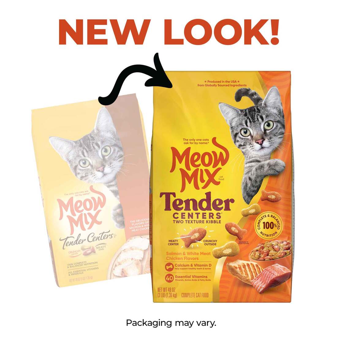 Meow Mix Tender Centers Salmon & White Meat Chicken Dry Cat Food, 3 Pounds