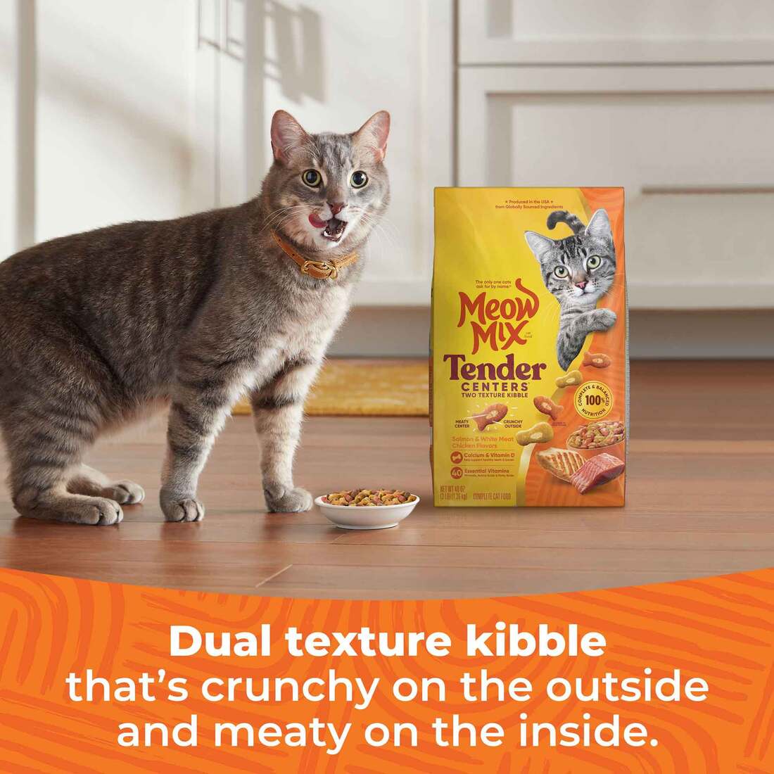 Meow Mix Tender Centers Salmon & White Meat Chicken Dry Cat Food, 3 Pounds
