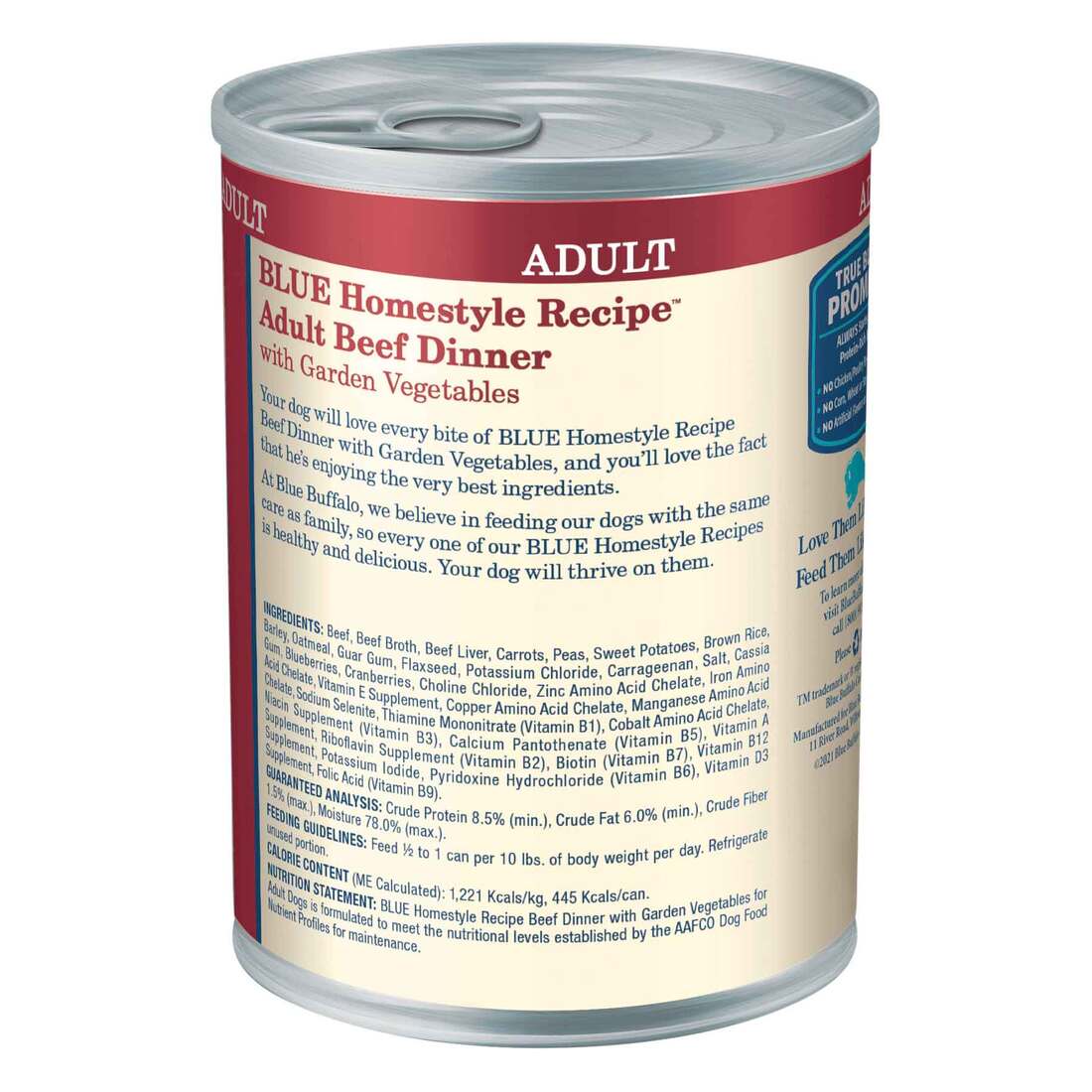 Blue Buffalo Dog Food, Homestyle Recipe Beef Dinner with Vegetables, 12.5 Ounce Can