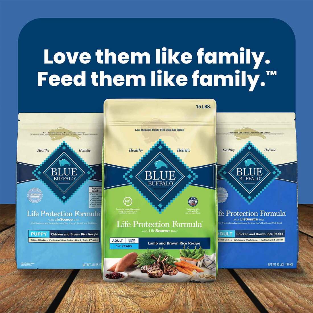 Blue Buffalo Life Protection Formula Natural Adult Small Breed Dry Dog Food, Lamb and Brown Rice, 15