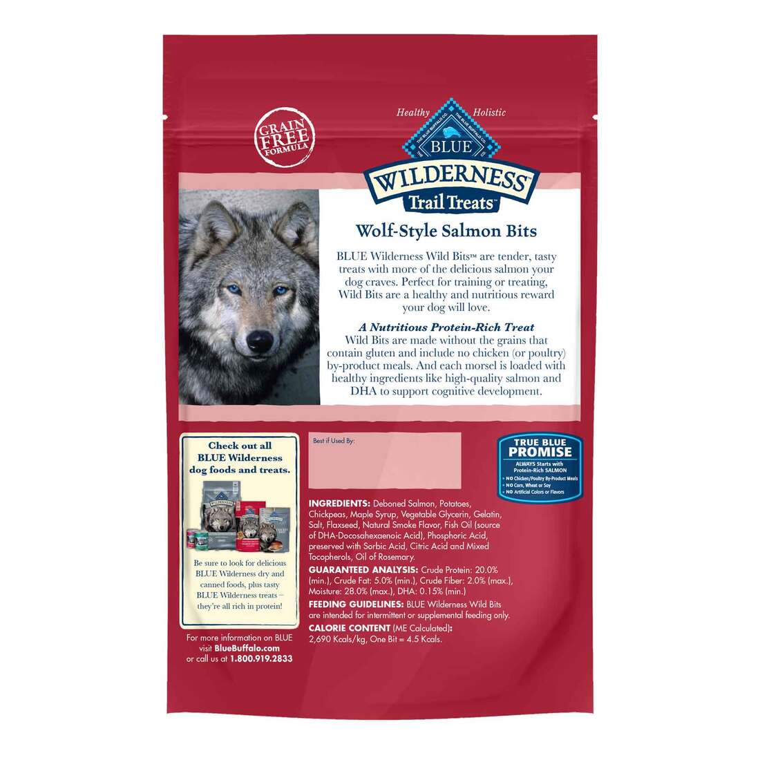 Blue Wilderness Trail Treats Wild Bits Dog Treats, Salmon Recipe, 10 Ounces