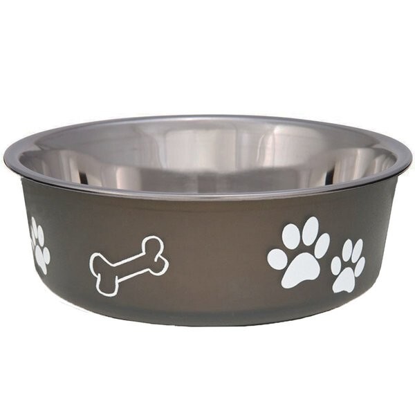 Loving Pets Bella Metallic Pet Bowl for Cats, Espresso, Large