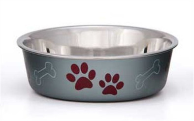 Loving Pets Bella Metallic Pet Bowl for Cats, Blueberry, Small