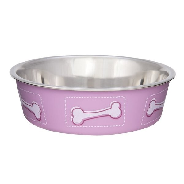 Loving Pets Bella Metallic Pet Bowl for Cats, Coastal Pink, Small