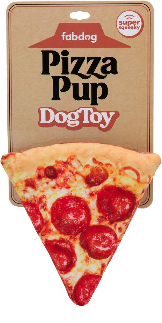 fabdog Pizza Pup Slice Dog Toy