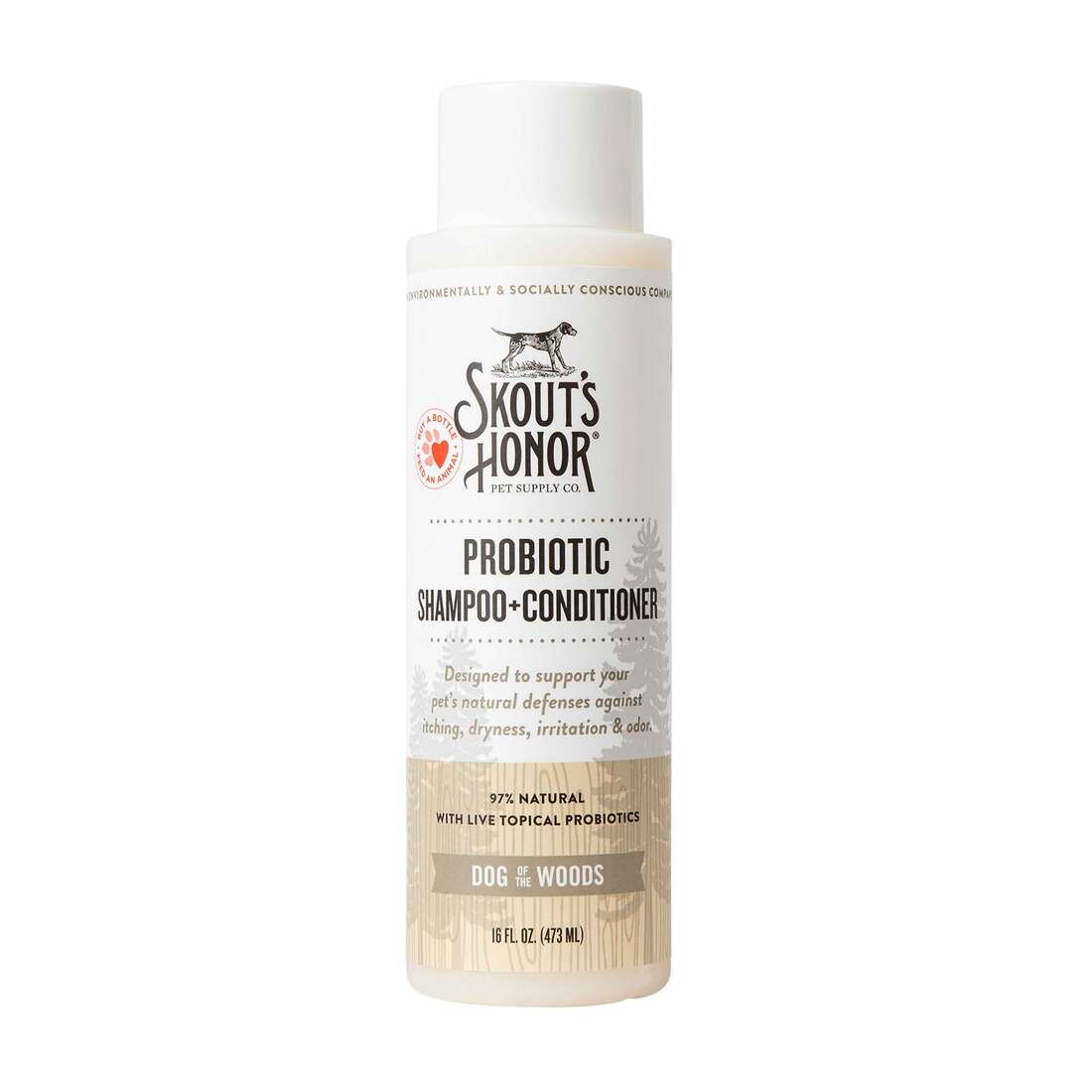 Skout’s Honor Probiotic Shampoo+Conditioner Dog of the Woods, 16 Ounces