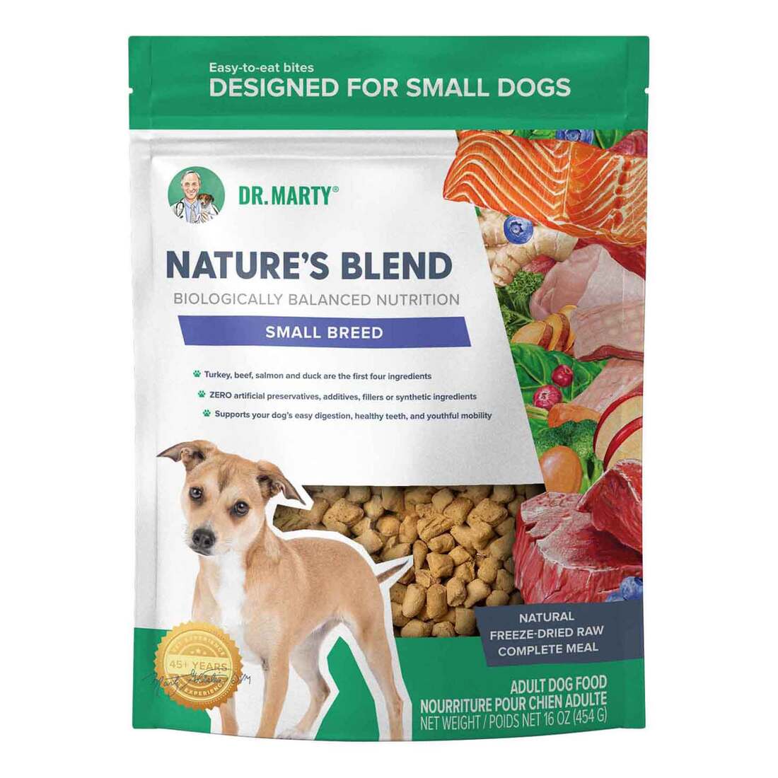 Dr. Marty Nature's Blend Premium Freeze-Dried Small Breed Dog Food, 16 Ounces