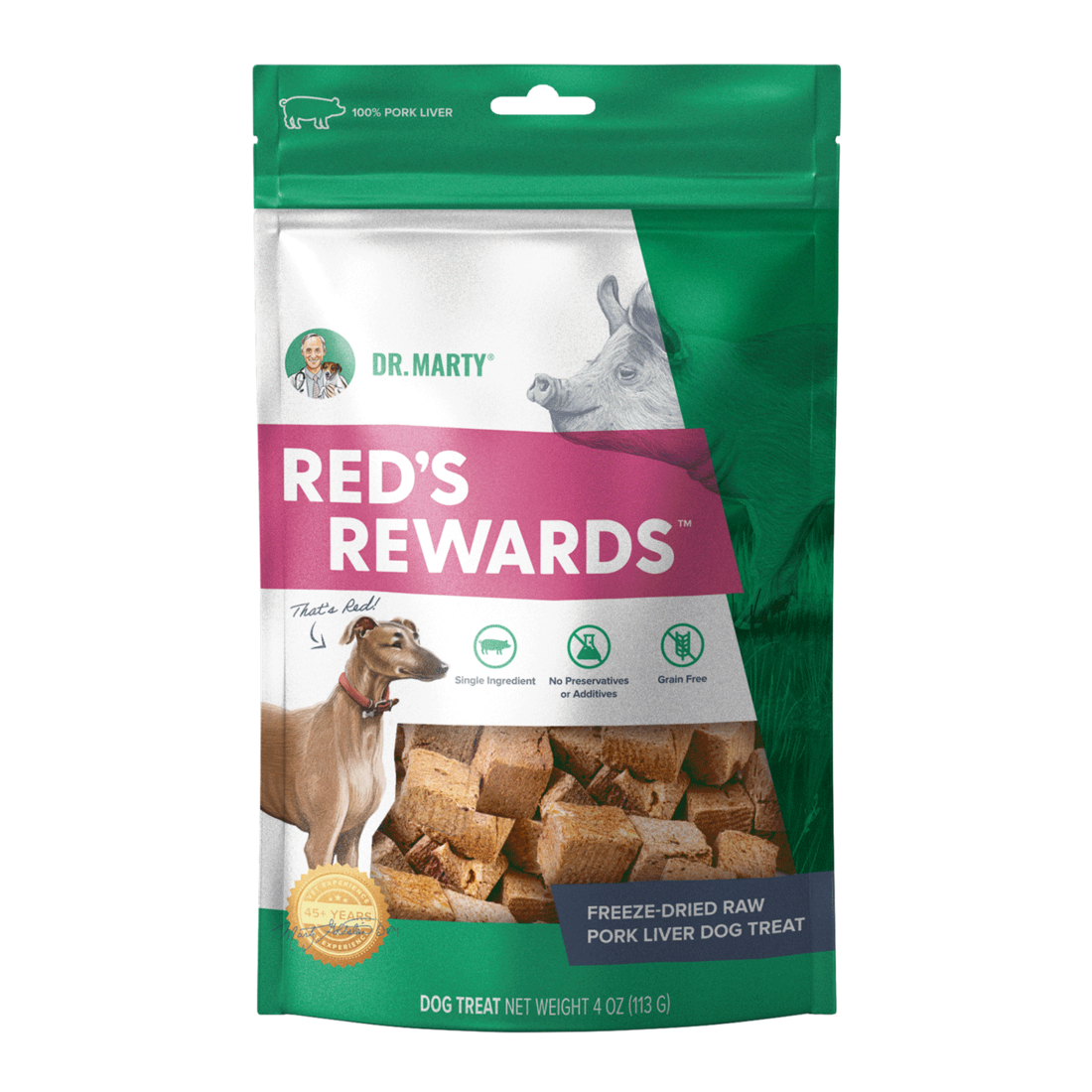 Dr Marty Reds Rewards Dog Treat, Pork Liver