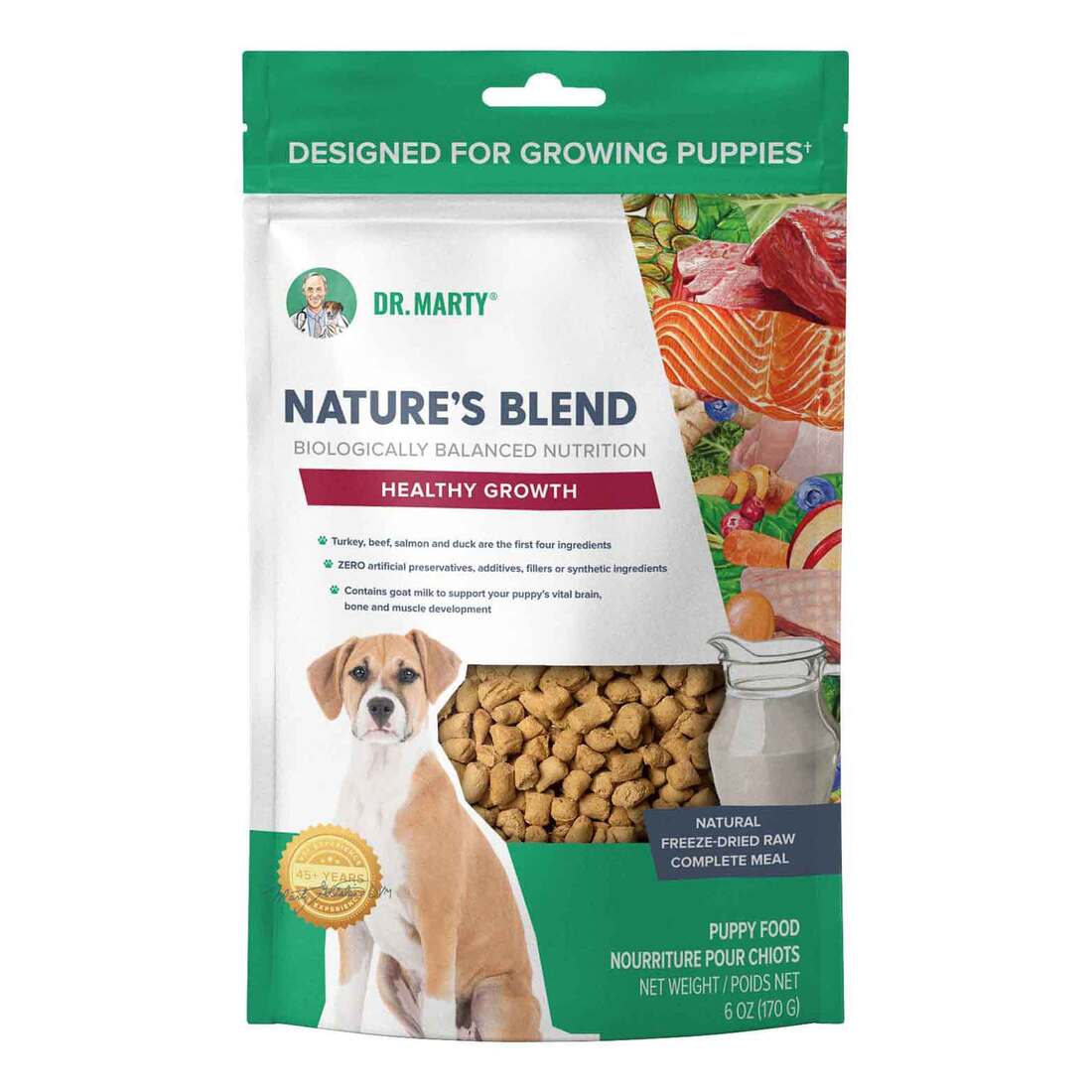Dr. Marty Nature's Blend Premium Freeze-Dried Healthy Growth Puppy Food, 6 Ounces