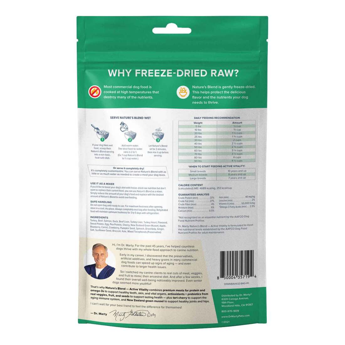 Dr. Marty Nature's Blend Premium Freeze-Dried Healthy Growth Puppy Food, 6 Ounces