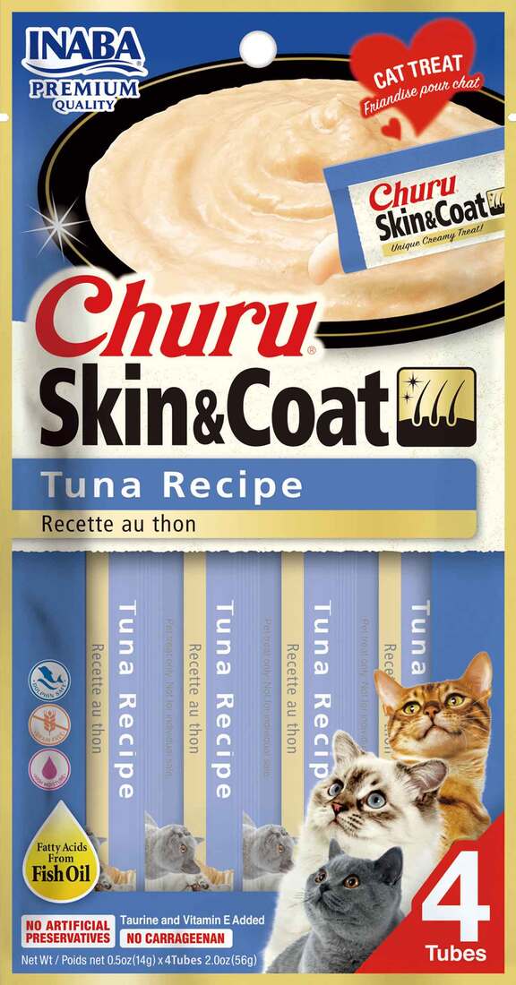 Churu Skin & Coat Tuna Recipe Cat Treat, 2 Ounces