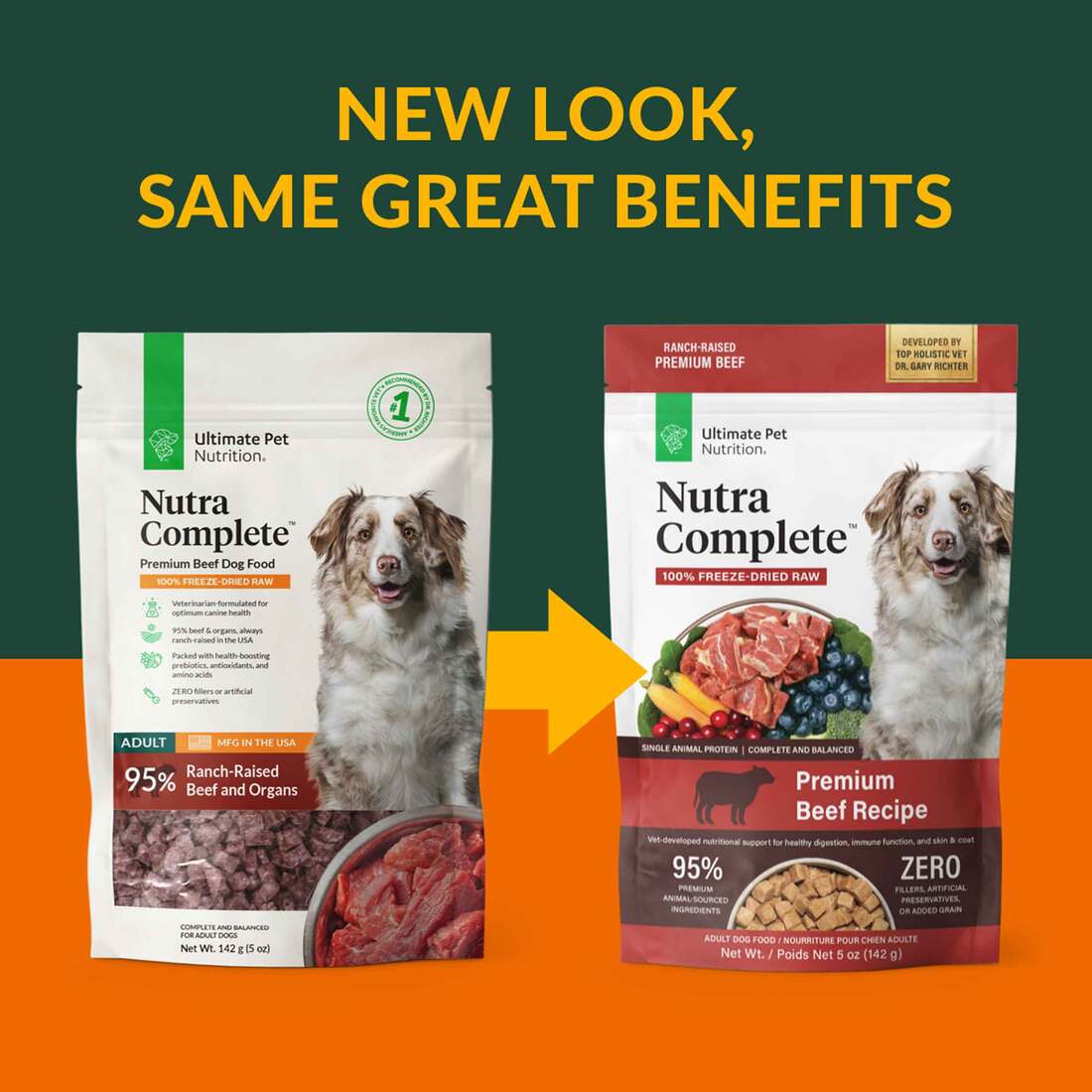 Ultimate Pet Nutrition Nutra Complete Premium Adult Freeze Dried Raw Dog  Food, Beef Recipe, 5 Ounces | Pet Supplies Plus
