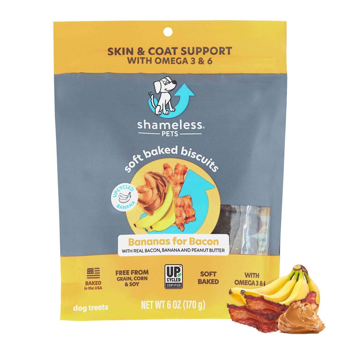 Anxious Dog Biscuits With Banana Reference: Shameless Bananas For Bacon Soft Baked Biscuit Dog Treats 6