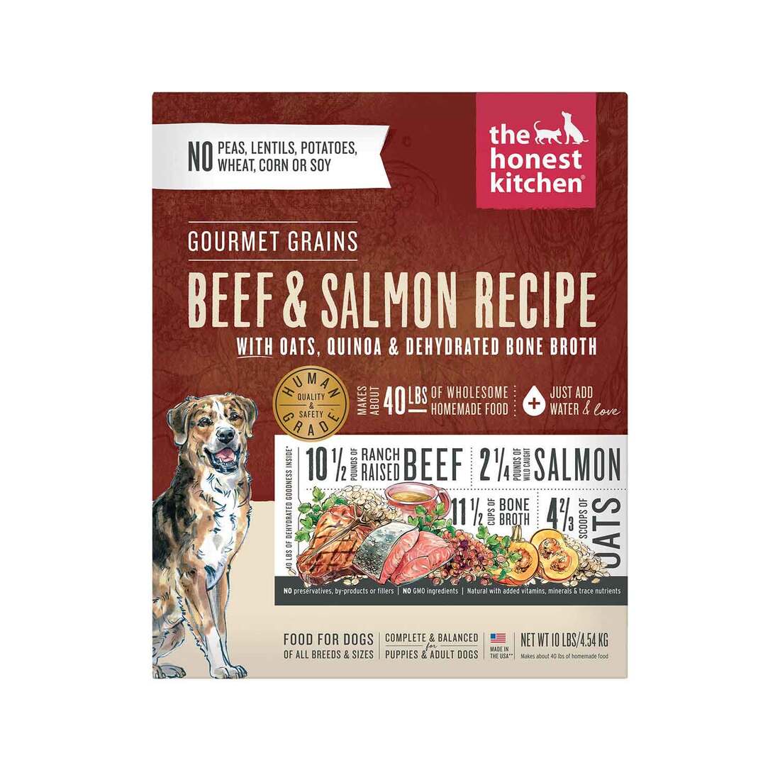 Instinct Dehydrated Gourmet Grains Beef & Salmon Dog Food Recipe, 10 Pound Box