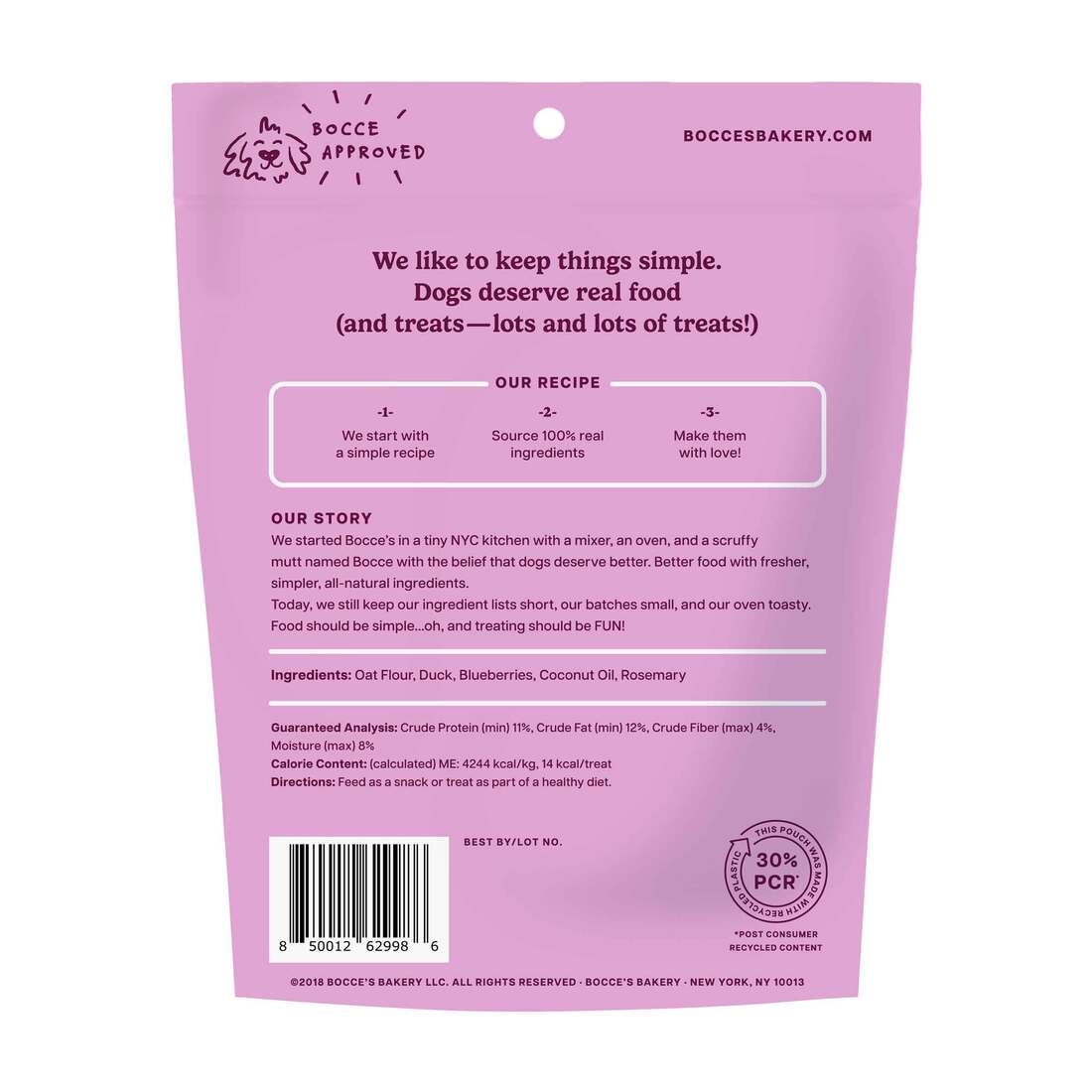 Bocces Bakery Biscuit Dog Treats, Quack Quack Quack, 5 Ounces
