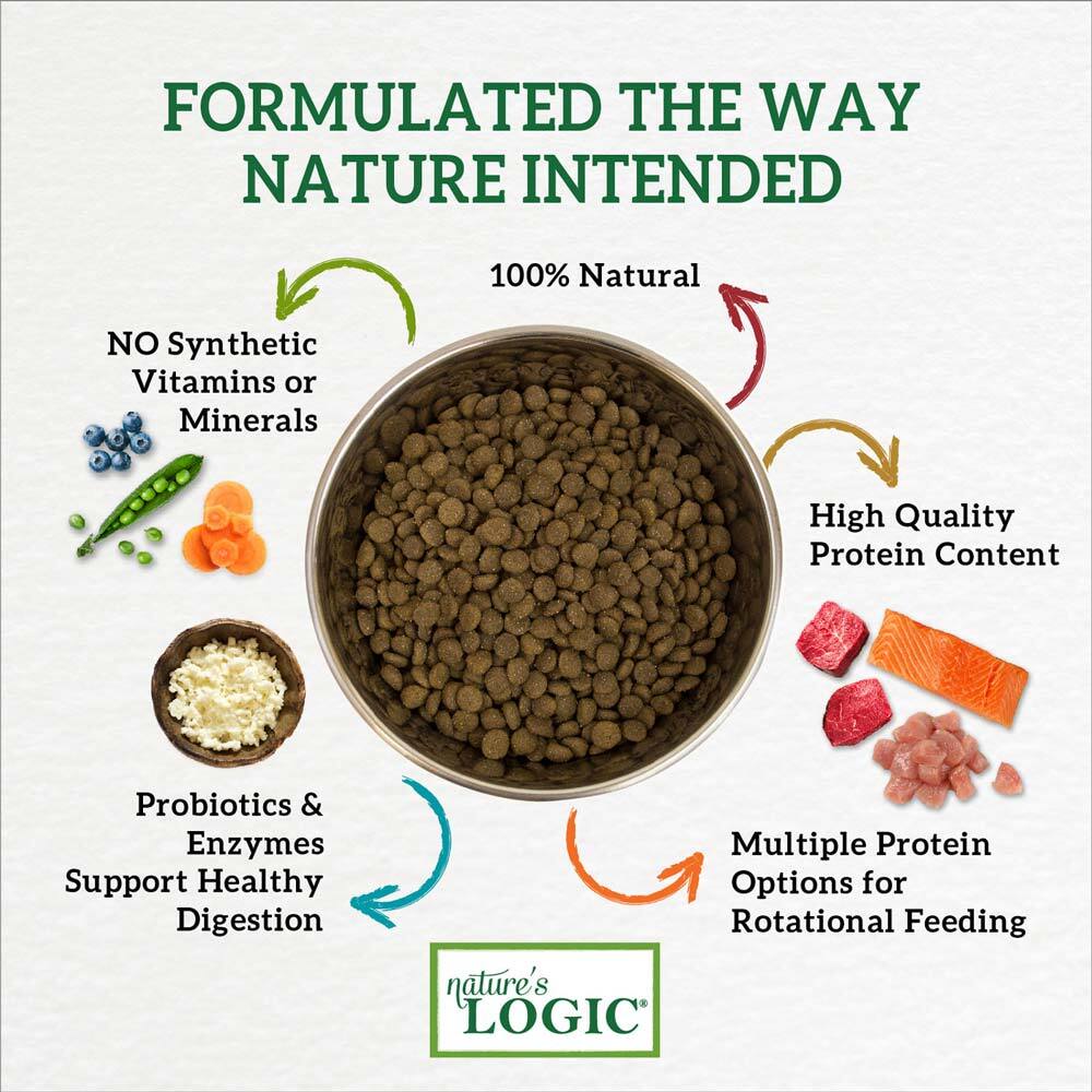 Natures Logic Dog Food Beef Feast Dry Dog Food, 25 Pounds