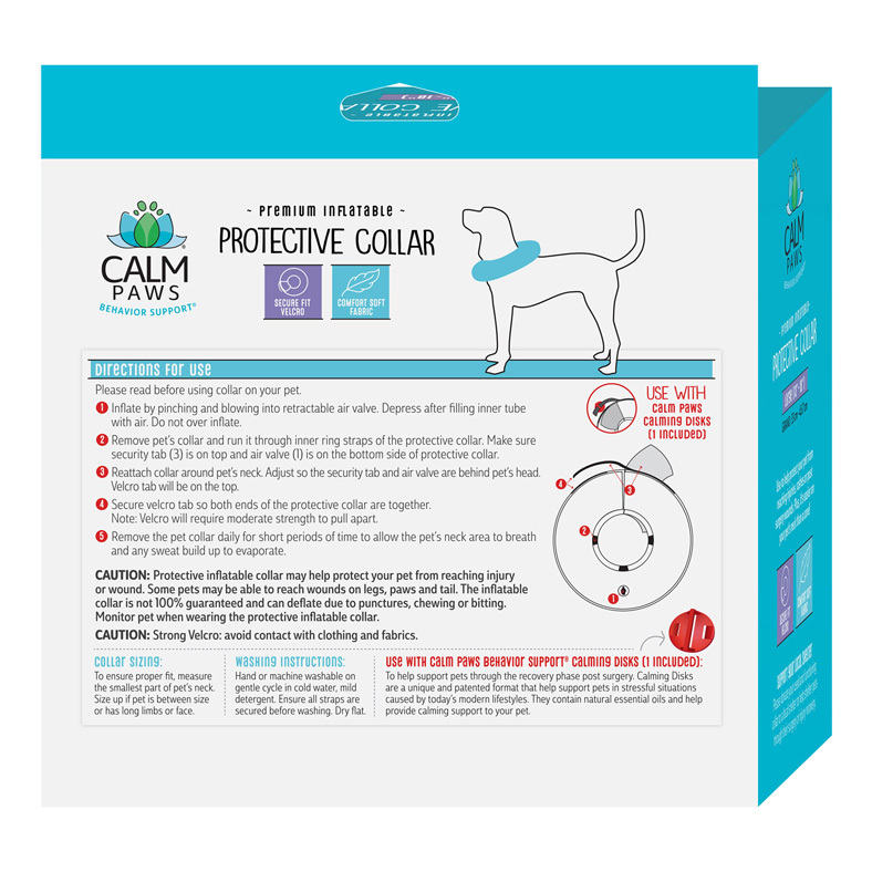 Calm Paws Inflatable Protective Collar, Large