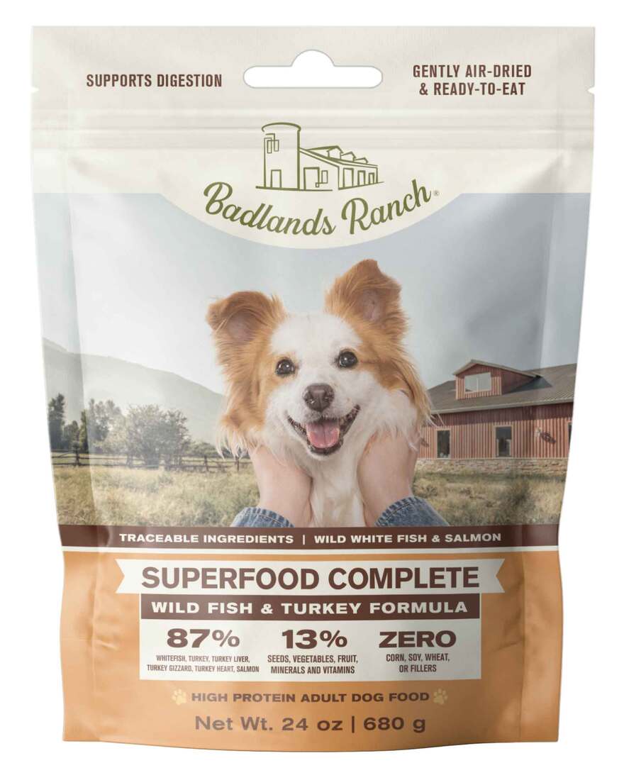 Badlands Ranch Air Dried Superfood Dog Food, Wild Fish and Turkey