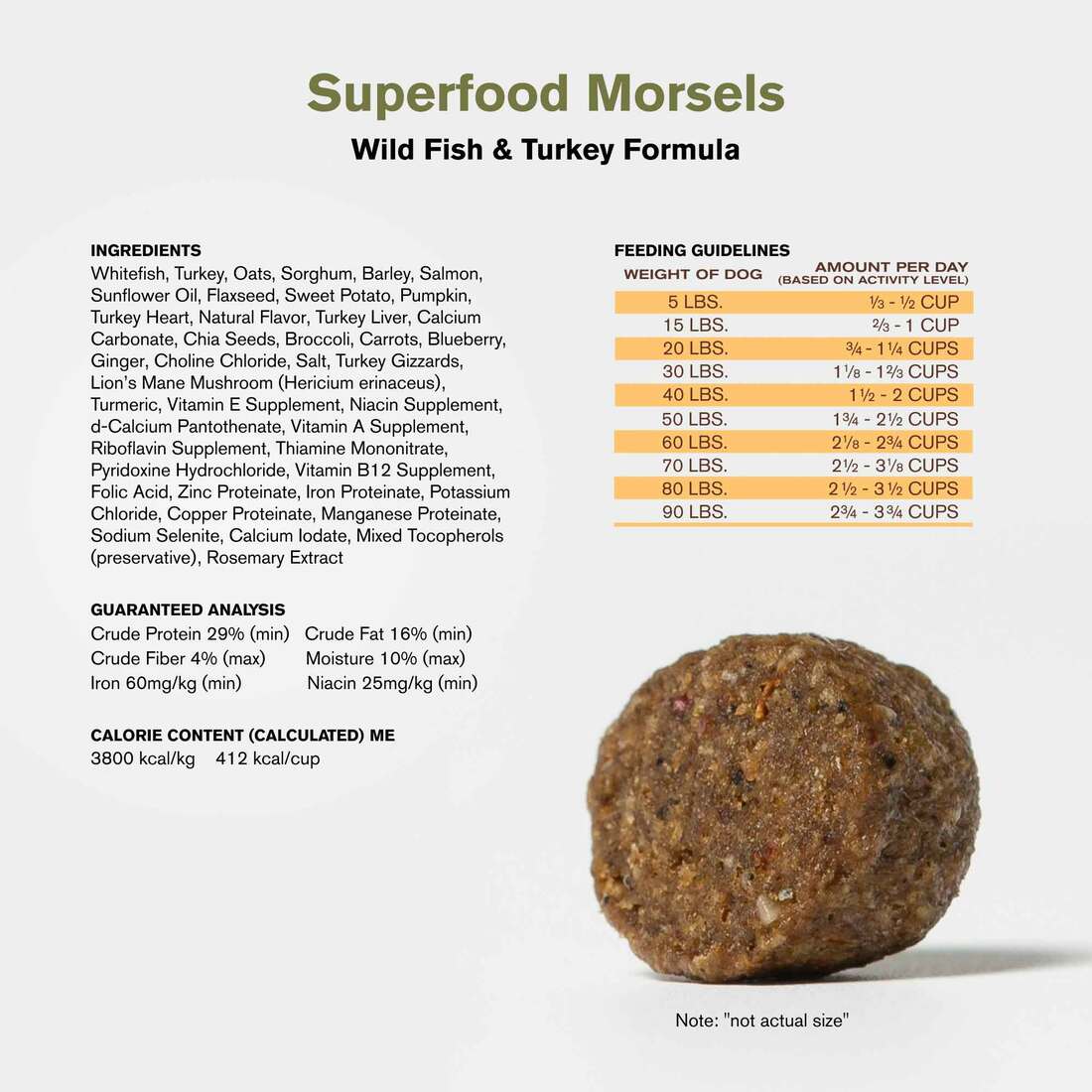 Badlands Ranch Morsel Superfood Dog Food, Wild Fish and Turkey, 10