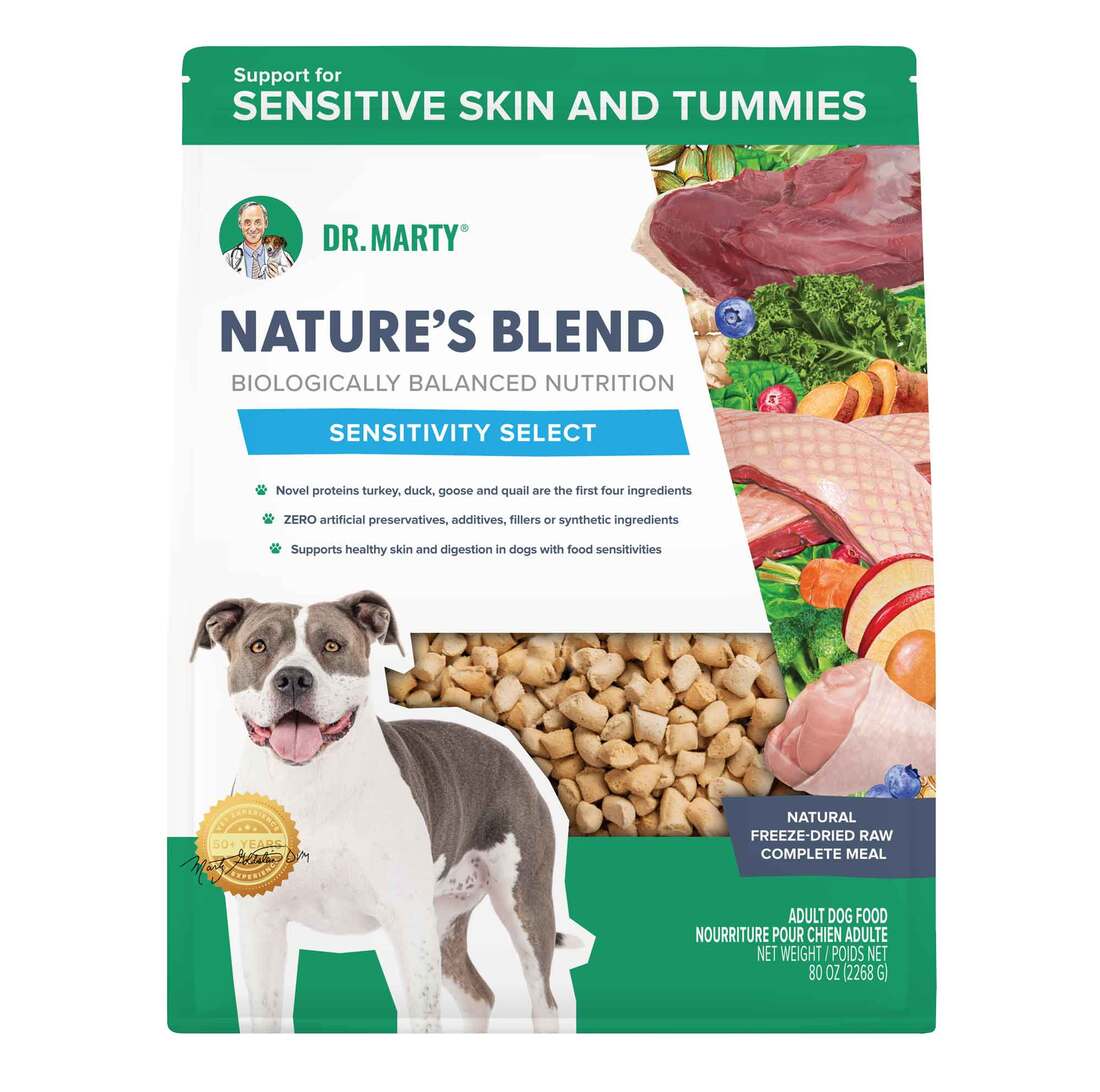 Dr Marty Nature's Blend Sensitivity Select Freeze Dried Dog Food, 80 Ounces