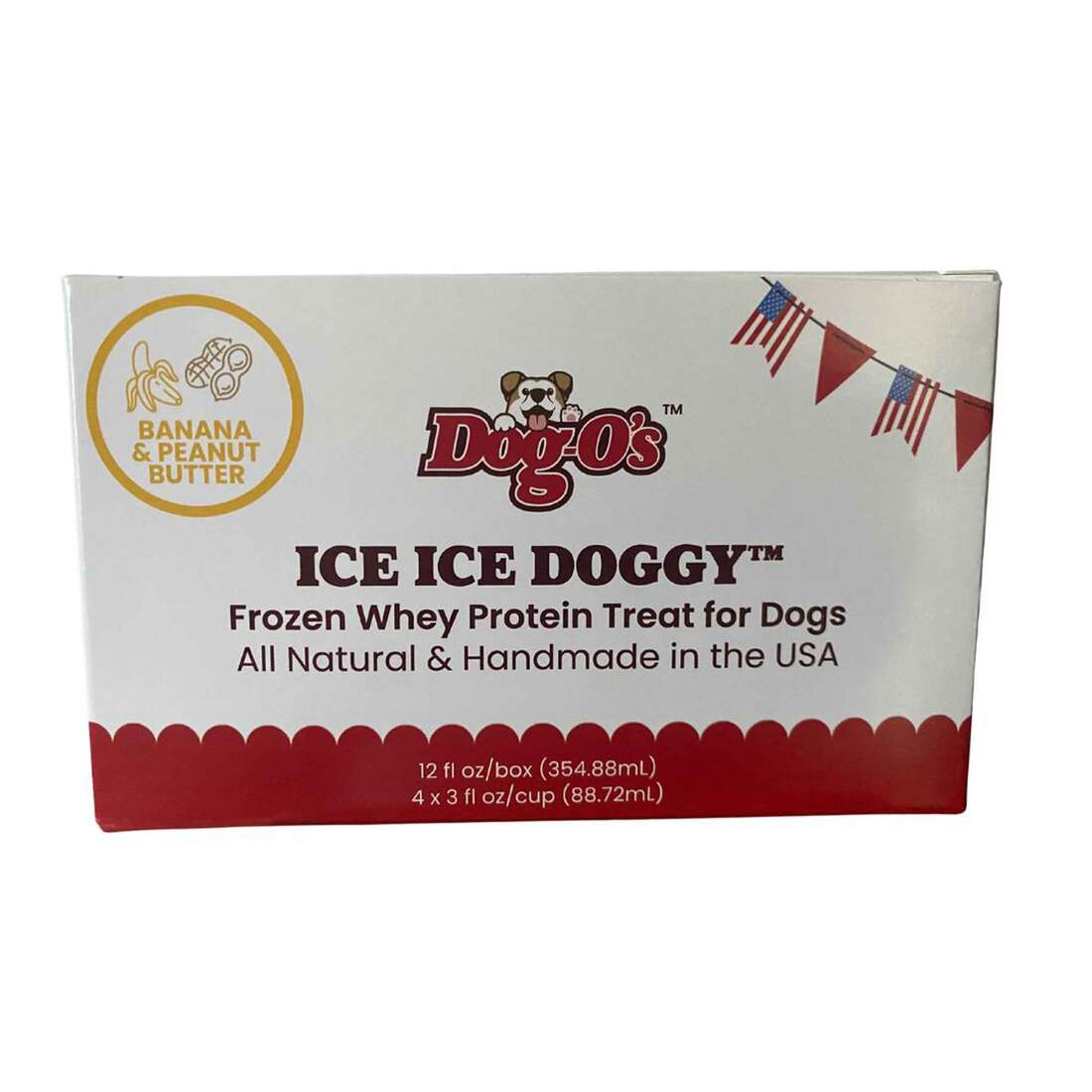 Dog-os Frozen Ice Ice Doggy Dog Treat, Peanut Butter and Banana, 12 Ounces, 4 Pack - Not Available F