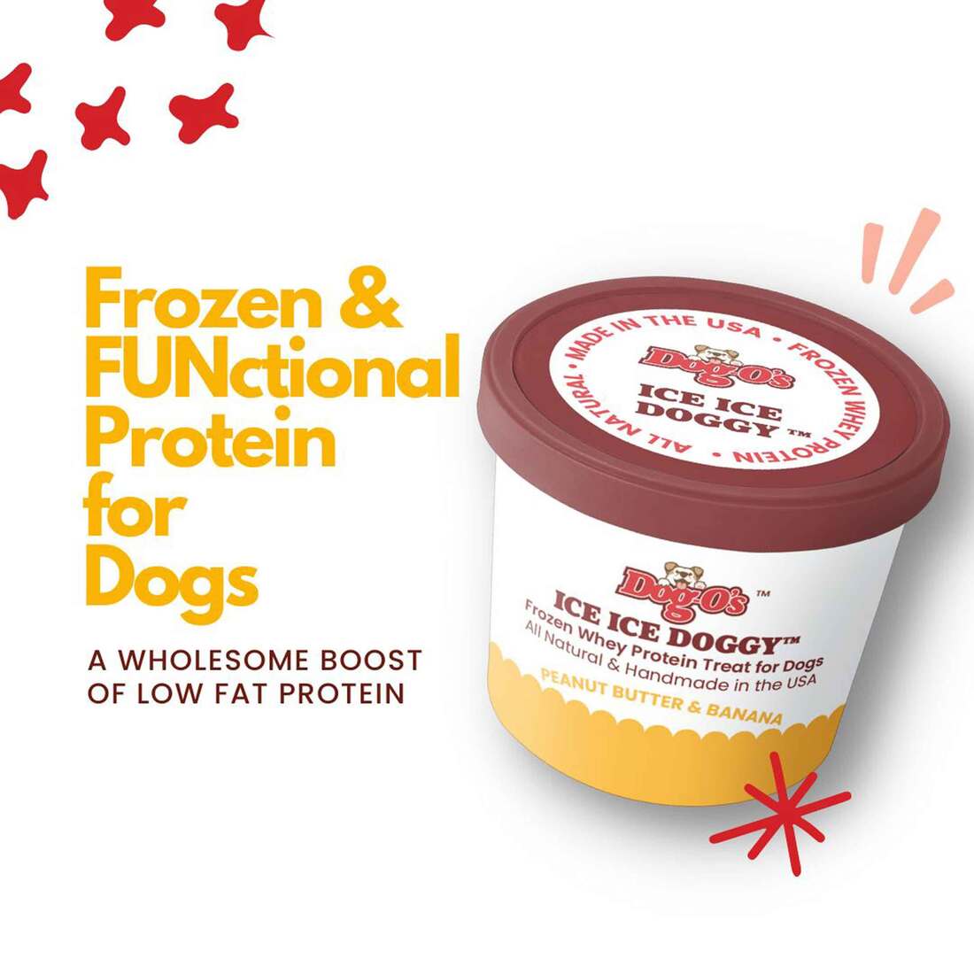 Dog-os Frozen Ice Ice Doggy Dog Treat, Peanut Butter and Banana, 12 Ounces, 4 Pack - Not Available F