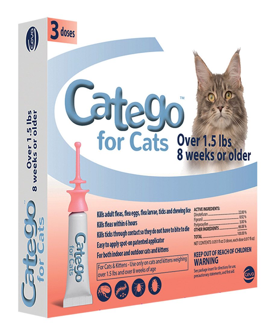 Catego Flea and Tick Medicine, 3 Pack, 1.5+ Pounds