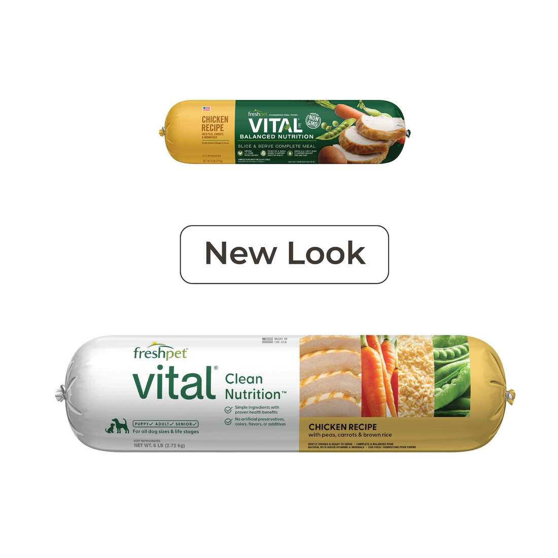 Freshpet Vital, Fresh Dog Food, Chicken Recipe with Peas, Carrots