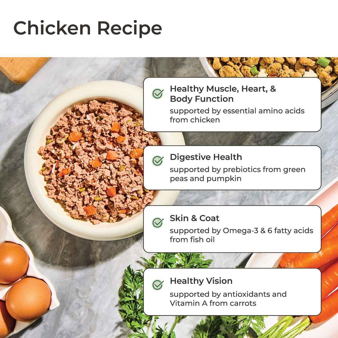 Freshpet Vital, Fresh Dog Food, Chicken Recipe with Peas, Carrots